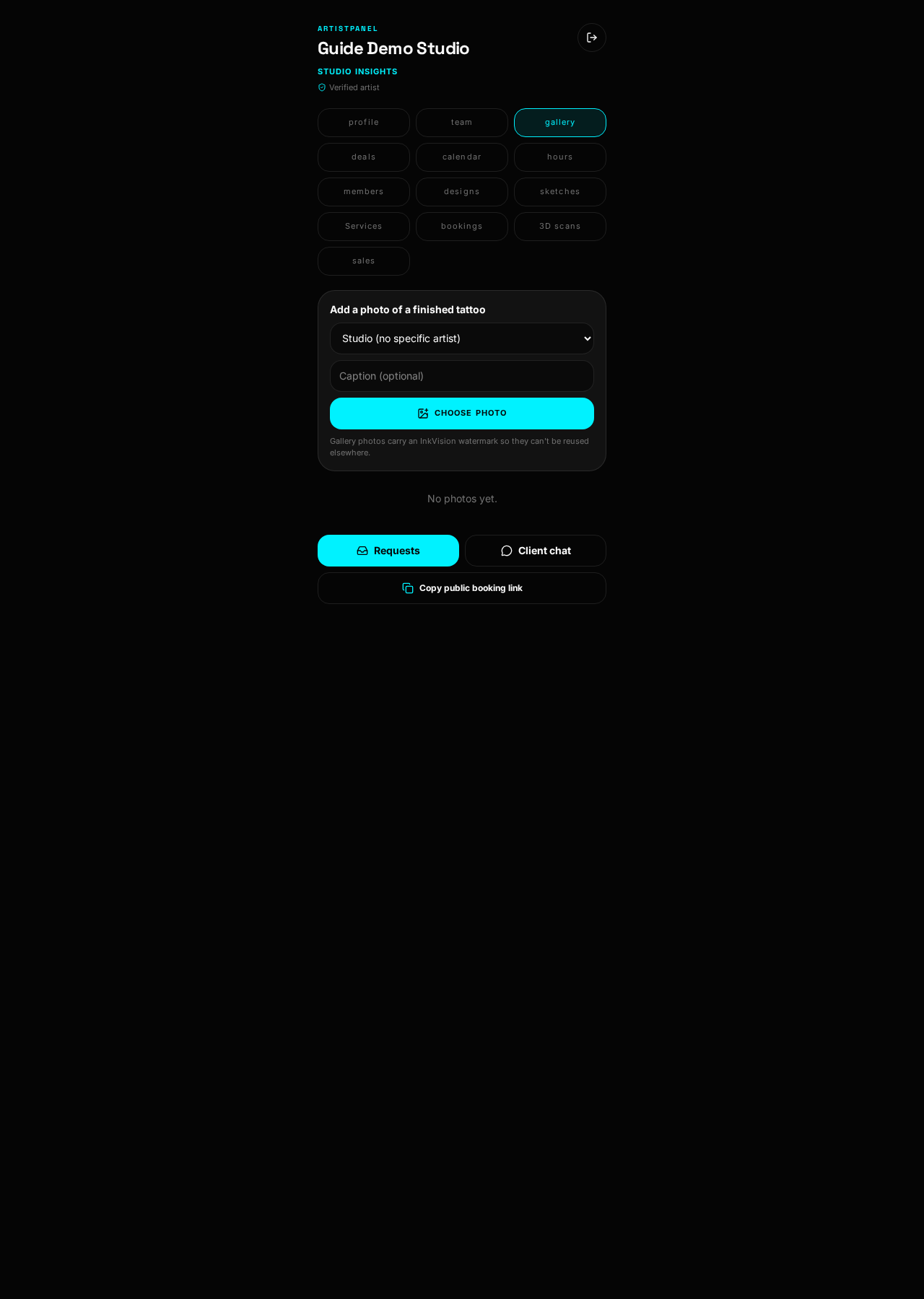 Panelen, fliken gallery